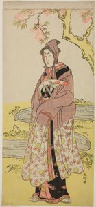 Aktor Segawa Kikunojo III jako Kumenosuke w sztuce Keisei Natori Soga, wystawionej w teatrze Kiri w drugim miesiącu 1788 r. autorstwa Katsukawa Shunkо̄