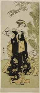 Aktor Segawa Kikunojo III jako Otora w sztuce "Ume-goyomi Akebono Soga" wystawionej w teatrze Ichimura w trzecim miesiącu 1780 r. autorstwa Katsukawa Shunkо̄