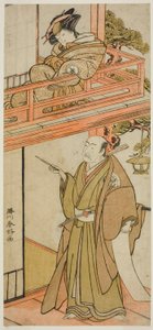 Aktorzy Iwai Hanshiro IV jako Okaru i Onoe Kikugoro I () jako Yuranosuke autorstwa Katsukawa Shunkо̄