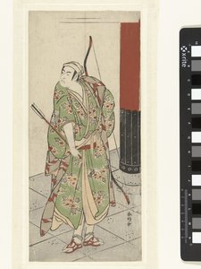 Aktor Ichikawa Monnosuke II z łukiem i strzałą autorstwa Katsukawa Shunko