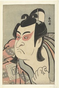 Popiersie aktora Ichikawy Monnosuke II w roli Soga no Goro. autorstwa Katsukawa Shunko