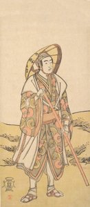 Trzeci Sawamura Sojuro jako pielgrzym do Sanktuarium Kannon, ca. 1784-88. autorstwa Katsukawa Shunko