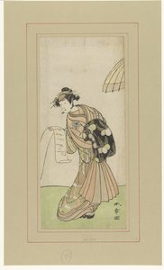 Aktor Yamashita Kinsaku II w roli kurtyzany Agemaki autorstwa Katsukawa Shunsho