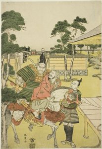 Musashi Book Benkei B Hayashi gs Te Kap Companion d i Sabo Uiharu i Yoshitsune Te Pay Horikawa Land Figure Uki-e 2 arkusze z rzędu autorstwa Katsukawa Shunsho