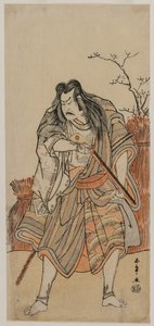 Nakajima Kanzaemon jako lord przebrany za myśliwego z karabinem autorstwa Katsukawa Shunsho