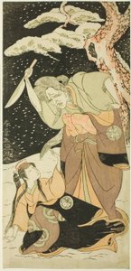 Dr Nakamura Utaemon jako Karashi Baba Plan d Yoshizawa Sakinosuke Dobry jako Shirotae autorstwa Katsukawa Shunsho