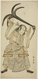 The Actor Ichikawa Danjuro IV as Taira no Tomomori disguised as Tokaiya Gimpei in the scene “Tomomori with the Anchor (Ikari Tomomori)” in the play “Yoshitsune’s Thousand Cherry Trees (Yoshitsune Sembon-zakura)” autorstwa Katsukawa Shunsho
