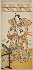 Ichikawa Dan Juro V Jako członek Ashikaga Takauji Te Pay Kaerihana Eisuke Taiheiki, wystąpił w Te Nakamura Tee Członek Te Eventh Gate, 1779 autorstwa Katsukawa Shunsho