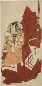 Aktor Ichikawa Danjuro V jako Hannya no Goro w sztuce Sugata no Hana Yuki no Kuronushi, wystawionej w Teatrze Nakamura w jedenastym miesiącu, 1776 autorstwa Katsukawa Shunsho