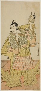 Zespół Ichikawa Dan Juro V Jako członek Kudo Yusuke Płatna pozycja na spotkaniu Zmiękczający Soga, Perfor Med w Te Nakamura Członek Te First Gate, 1778 autorstwa Katsukawa Shunsho