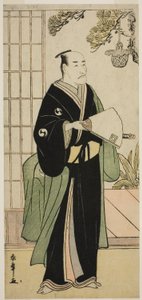 Aktor Ichikawa Danjuro V jako Oboshi Yuranosuke w sztuce Kanadehon Chushingura, wystawionej w Teatrze Nakamura w piątym miesiącu, 1783 autorstwa Katsukawa Shunsho