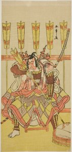 Aktor Ichikawa Danjuro V jako Yanone Goro w sztuce Kuruwa-gayoi Komachi Soga, wystawionej w Teatrze Nakamura w piątym miesiącu, 1781 autorstwa Katsukawa Shunsho