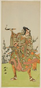 Aktor Ichikawa Danzaburo II jako Usui no Sadamitsu (?) w sztuce Edo Katagi Hikeya Tsunasaka (?), wystawiony w Teatrze Ichimura (?) w jedenastym miesiącu 1772 (?) autorstwa Katsukawa Shunsho