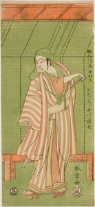 Aktor Ichikawa Danzo III jako Boathouse Man Kurofune Chuemon w sztuce Sakai-cho Soga Nendaiki, wystawionej w Teatrze Nakamura w pierwszym miesiącu, 1771 autorstwa Katsukawa Shunsho