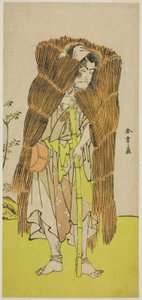 Aktor Ichikawa Ebizo III jako Akushichibyoe Kagekiyo przebrany za żebraka w sztuce Kamuri Kotoba Soga no Yukari, wystawionej w Teatrze Ichimura w pierwszym miesiącu 1776 autorstwa Katsukawa Shunsho