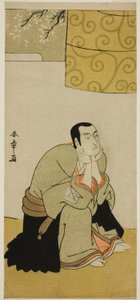 Aktor Ichikawa Monnosuke II jako mnich buddyjski w sztuce Edo no Hana Mimasu Soga, wystawionej w Teatrze Nakamura w czwartym miesiącu 1783 r. autorstwa Katsukawa Shunsho