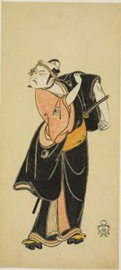 Aktor Ichikawa Raizo I jako Hanakapado no Sukeroku w sztuce „Hitokidori Harutsuge Soga” autorstwa Katsukawa Shunsho