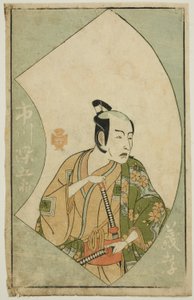 Aktor Ichikawa Somegoro, z „Księgi obrazkowej fanów sceny (Ehon butai ogi)” autorstwa Katsukawa Shunsho