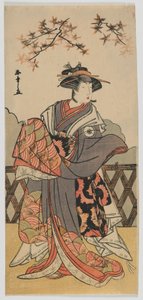 Aktor Iwai Hanshiro IV, okres Edo, koniec lat 80. XVIII wieku (kolorowy drzeworyt) autorstwa Katsukawa Shunsho