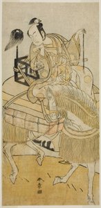 Aktor Matsumoto Koshiro IV jako Ogata no Saburo przebrany za Matsuura Saemon w sztuce Ichi no Tomi Tsuki no Kaomise, wystawionej w Teatrze Morita w jedenastym miesiącu 1774 autorstwa Katsukawa Shunsho
