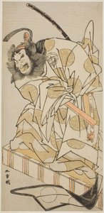 Herbata C i r Mihoemon Nakajima Ia jako pierwszy członek Kiyotada Book Gate Te Pay Parent Ship Taiheiki, Perfor Med At Te Ichimura Te E Venth Gate, 1775 autorstwa Katsukawa Shunsho