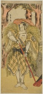 Aktor Nakamura Nakazo I jako Hakamadare Yasusuke lub Watanabe no Tsuna (?) w sztuce Shintenno Tonoi no Kisewata (?), wystawionej w Teatrze Nakamura (?) w jedenastym miesiącu 1781 (?) autorstwa Katsukawa Shunsho