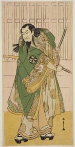 Aktor Nakamura Nakazo I jako Hige no Ikyu w sztuce Nanakusa Yosooi Soga, wystawionej w Teatrze Nakamura w piątym miesiącu, 1782 autorstwa Katsukawa Shunsho