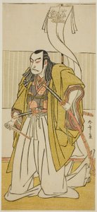 Aktor Nakamura Nakazo I jako Kusunoki Masayuki przebrany za Uji no Joetsu w sztuce Go Taiheiki Shirishi-banashi, wystawionej w Teatrze Morita w czwartym miesiącu 1780 r. autorstwa Katsukawa Shunsho