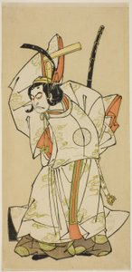 Aktor Nakamura Nakazo I jako książę Koreakira (?) w sztuce Gohiiki Kanjincho, wystawiony w Teatrze Nakamura w jedenastym miesiącu, 1773 autorstwa Katsukawa Shunsho