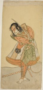 Play Soga Moyo Aigo no Wakamatsu, wystawiony w Teatrze Nakamura w pierwszym miesiącu, autorstwa Katsukawa Shunsho