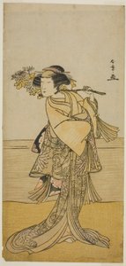 Aktor Nakamura Tomijuro I jako lisica z góry Ubagadake w sztuce Chigo Torii Tobiiri Kitsune, wystawionej w Teatrze Ichimura w jedenastym miesiącu, 1777 autorstwa Katsukawa Shunsho