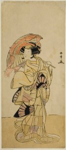 Aktor Nakamura Tomijuro I jako lisica z góry Ubagadake w sztuce Chigo Torii Tobiiri Kitsune, wystawionej w Teatrze Ichimura w jedenastym miesiącu, 1777 autorstwa Katsukawa Shunsho