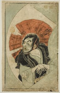 Aktor Nakamura Utaemon I, z „Księgi z obrazkami fanów sceny (Ehon Butai Ogi)” autorstwa Katsukawa Shunsho