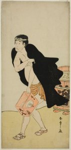 Aktor Onoe Matsusuke I jako nosiciel Palankin Gohei w sztuce Kitekaeru Nishiki no Wakayaka, wystawionej w Teatrze Nakamura w jedenastym miesiącu, 1780 autorstwa Katsukawa Shunsho