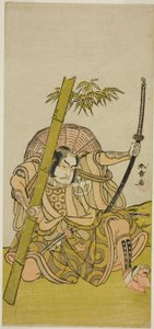 Aktor Otani Hiroji III jako strażnik Kuriu Zaemon Yorikata w sztuce Azuma no Mori Sakae Kusunoki, wystawionej w Teatrze Ichimura w jedenastym miesiącu, 1779 autorstwa Katsukawa Shunsho