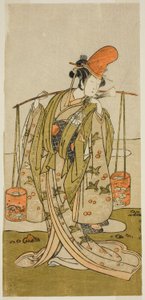 Aktor Segawa Kitsuji III jako Murasame w sztuce Gohiiki Kanjincho, wystawionej w Teatrze Nakamura w jedenastym miesiącu, 1773 autorstwa Katsukawa Shunsho