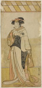 Yamashita Kinsaku II jako Lady Manko (Manko Gozen) w sztuce Hatsumombi Kuruwa Soga, wystawionej w Teatrze Nakamura w pierwszym miesiącu, autorstwa Katsukawa Shunsho