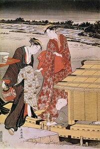Toi ght Oto Sumida River Japa Nise p Hayashi autorstwa Haru wczesnej Katsukawy (Achive 1780-1795) autorstwa Katsukawa Shunsho