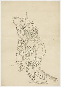 Jo and Uba; Theme of Takasago, ca. 1815-1849 (ink on paper) autorstwa Katsushika (school of) Hokusai