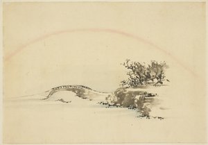 Krajobraz z tęczą autorstwa Katsushika (school of) Hokusai