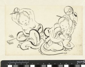 Dwie kobiety podczas strzyżenia autorstwa attributed to Katsushika Hokusai