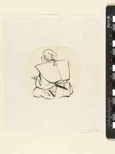Siedzący mężczyzna, widziany z tyłu autorstwa attributed to Katsushika Hokusai