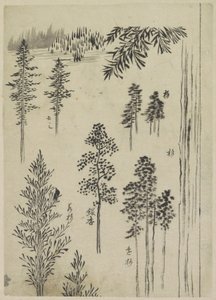Krajobraz z drzewami autorstwa Katsushika Hokusai (possibly)