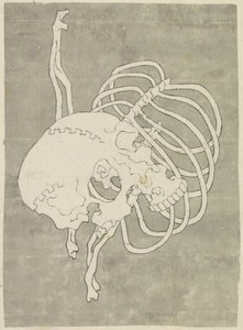 Czaszka i klatka piersiowa autorstwa Katsushika Hokusai (possibly)