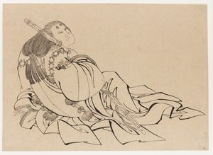 Dworzanin, koniec XVIII – początek XIX wieku. autorstwa Katsushika Hokusai