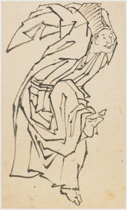 Tancerz sambaso, koniec XVIII-początek XIX wieku. autorstwa Katsushika Hokusai