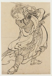 Wojownik, koniec XVIII i początek XIX wieku. autorstwa Katsushika Hokusai