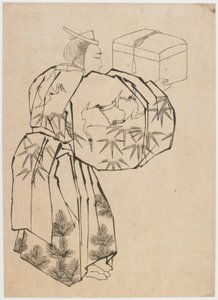 Posłaniec dworski, koniec XVIII – początek XIX wieku. autorstwa Katsushika Hokusai