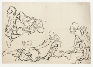 Walka na sake, koniec XVIII i początek XIX wieku. autorstwa Katsushika Hokusai