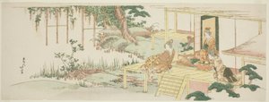 Podziwianie glicynii autorstwa Katsushika Hokusai